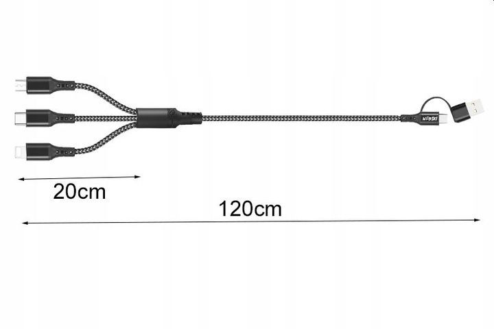 ZESTAW MAŁA MOCNA SZYBKA ŁADOWARKA DO AUTA QC3.0 PD20W Z MOCNYM KABLEM 5W1 zdjęcie 3