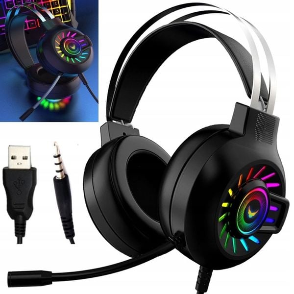 SŁUCHAWKI Z MIKROFONEM DO KONSOLI LAPTOPA XBOX PS4 zdjęcie 2