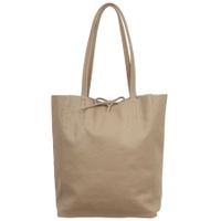 VERA PELLE torebka damska skórzana shopper na ramię V727 beżowa