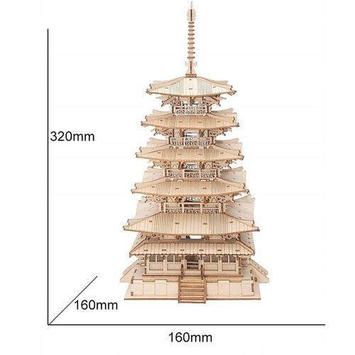 DREWNIANE PUZZLE 3D MODEL DO SKLEJANIA AZJATYCKA PAGODA na Arena.pl