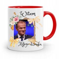 Kubek Czerwony Donald Tusk Po Platforma Prezent Z Nadrukiem Ze Zdjęciem