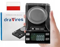 ELEKTRONICZNA WAGA JUBILERSKA draVires 0.001g - 100g + naklejka