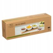 Zestaw misek do przekąsek dipów sosów SUSHI 3x miseczki + taca bambusowa