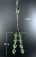 Upinacz dekoracyjny do firan zielone kryształki