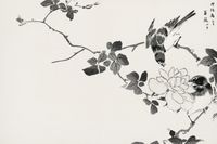 Plakat 30x20cm Pallas’s Blue Robin, Kashu Vintage do Salomu