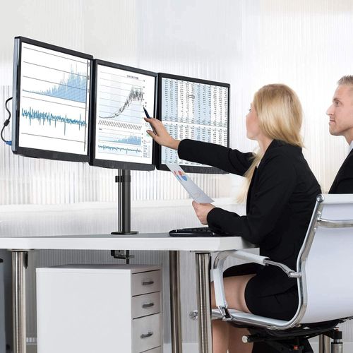 HUANUO Regulowany Uchwyt na 3 Monitory 13-24 Cali Czarny na Arena.pl