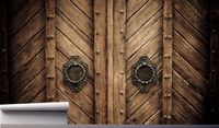 Fototapeta DREWNIANE ZABYTKOWE DRZWI 3D 370x250