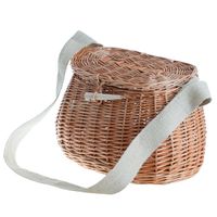 Wiklinowy Kosz Rybacki z Pasem Jutowym 35x17 H19 cm