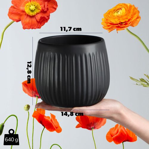 KADAX Doniczka Ceramiczna Osłonka 14cm Czarna na Arena.pl