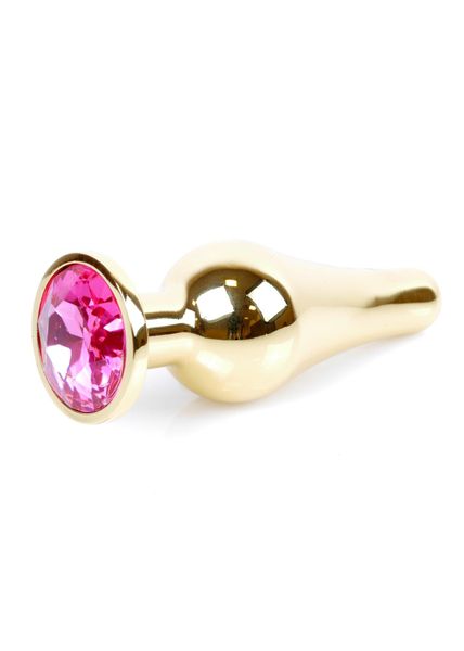 Plug-Jewellery Gold Butt Plug- Pink zdjęcie 7
