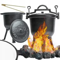 KOCIOŁEK WĘGIERSKI GRILLOWY emaliowany garnek myśliwski 4l na ognisko