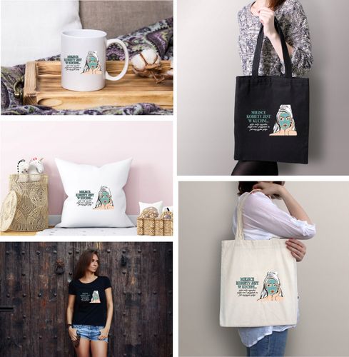 Kubek z nadrukiem MIEJSCE KOBIETY JEST W KUCHNI na Arena.pl