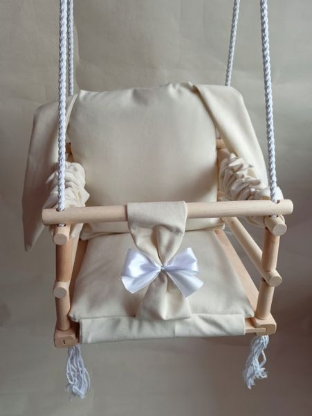 Huśtawka 3w1 dzieci BEŻOWA dom ogród prezent pokój zdjęcie 3