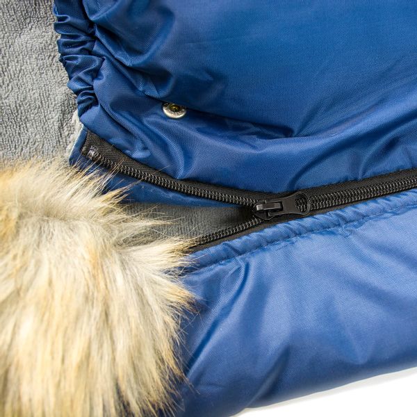 Śpiworek z futerkiem do wózka granatowy + torba + pokrowiec STARKY zdjęcie 8