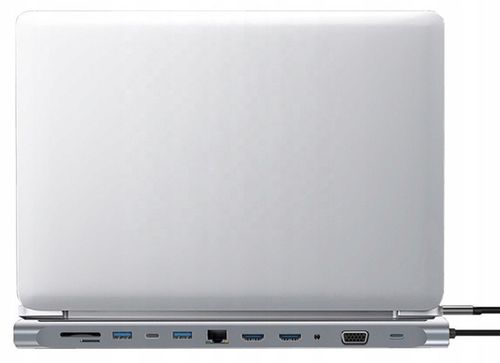HUB USB-C 2x HDMI 4k VGA 3x USB 3.0 LAN RJ45 SD FT Card Jack 3,5mm PD 87W na Arena.pl