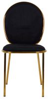 Welurowe krzesło z metalowymi nogami czarne