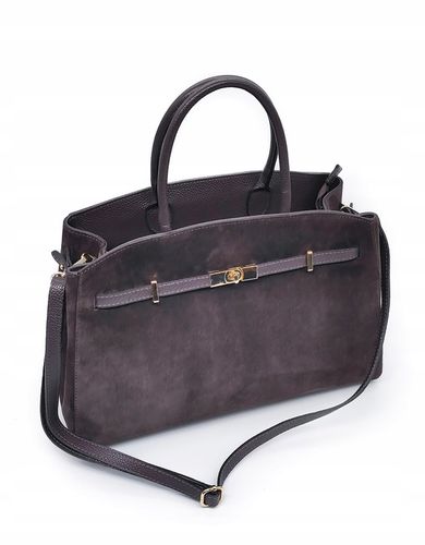 Torebka skóra zamszowa czekoladowa VeraPelle na Arena.pl