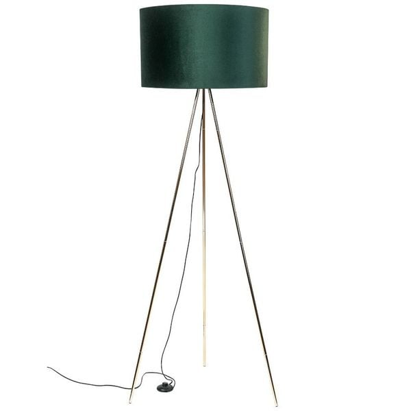 Lampa podłogowa na trójnogu INGA H06-GD-GR okrągła zielona złota zdjęcie 1