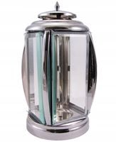 Znicz ze stali nierdzewnej ciężki nowoczesny lampion grube szkło bezbarwne