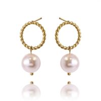 Kolczyki Ze Stali Szlachetnej Pozłacanej 14K Złotem Kst2930