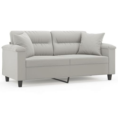 2-osobowa sofa z poduszkami, jasnoszara, 140 cm, mikrofibra na Arena.pl