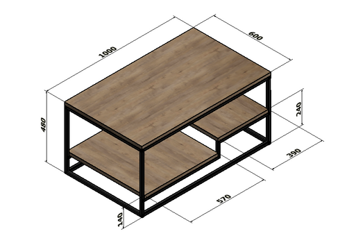 Stolik kawowy 2 półki na Arena.pl