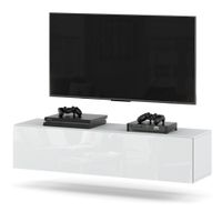 Szafka Rtv Wisząca Stolik Do Salonu Sypialni Pod Tv 140cm Biały Połysk