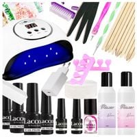 Zestaw do Hybryd Robienia Paznokci Lampa UV LED + Akcesoria + Gratisy