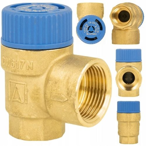 ZAWÓR BEZPIECZEŃSTWA DO INSTALACJI CWU ZASOBNIKA 6 BAR 1/2'' x 3/4" GW na Arena.pl