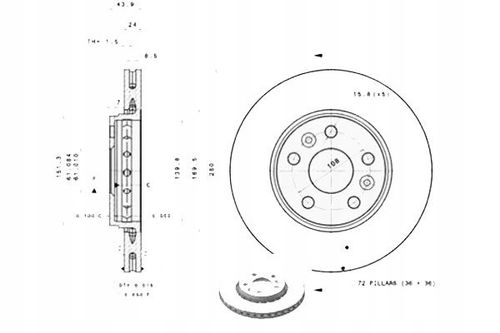 TARCZA HAM PRZOD 280X24 V BREMBO na Arena.pl