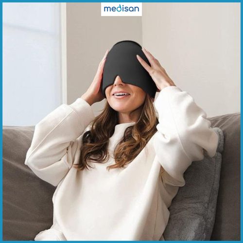 Opaska na głowę migrenę ból żelowa kompres chłodząca zaciemniająca czapka na Arena.pl