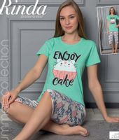 Wygodna piżama damska z krótkim rękawem XL