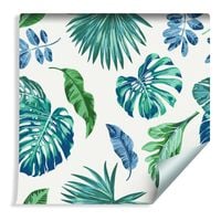 Tapeta do Salonu Kolorowe Liście Tropikalne Monstera