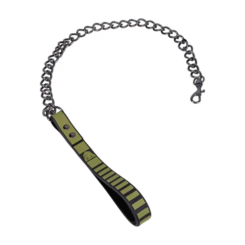 doc johnson tactical collar & leash black/green - regulowany na Arena.pl
