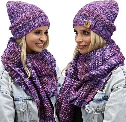 Gruby Modny Kobiecy Zestaw Zimowy Melanżowy Wz2 na Arena.pl