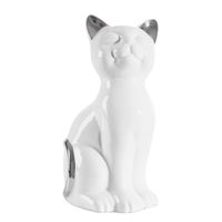 Figurka ceramiczna kot CAT 11X9X20 biała
