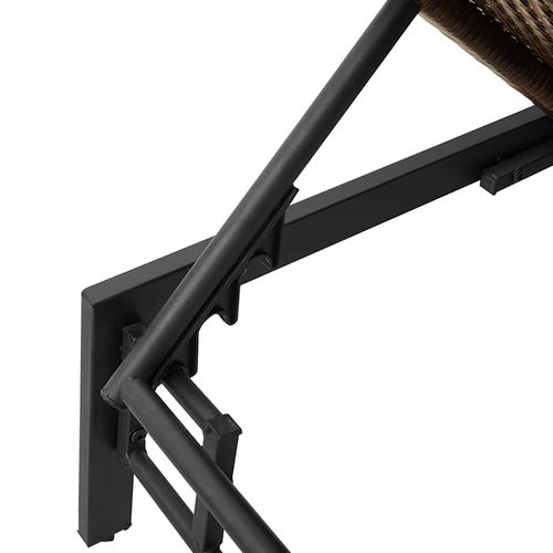 Leżak z poduszką, brązowy, polirattan na Arena.pl