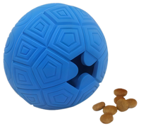 Zabawka dla psa piłka żółw na przysmaki o zapachu wanilii niebieska 8cm