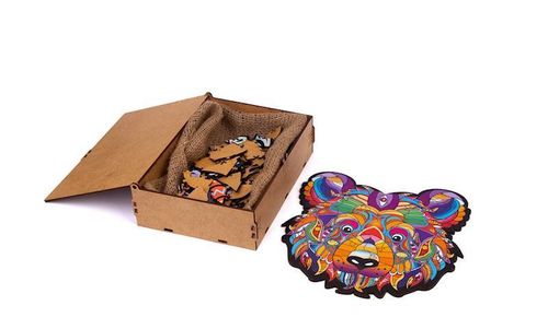 Puzzle Edukacyjne Drewniane Brązowy Niedźwiedź A4 Dla Dzieci Puza4-01727 na Arena.pl