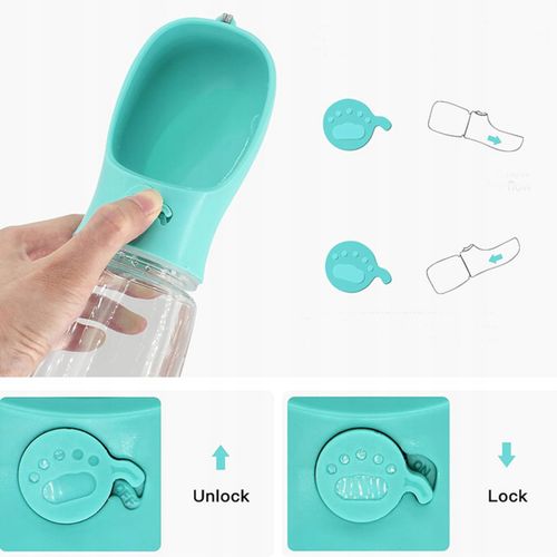 BUTELKA TURYSTYCZNA DLA PSA NA SPACER POIDŁO PRZENOŚNA MISKA NA WODĘ 380ML na Arena.pl