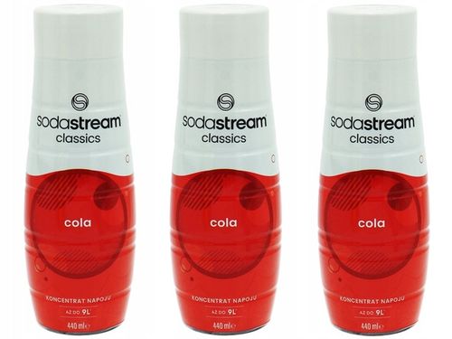 3x SYROP SODASTREAM KONCENTRAT COLA CLASSIC DO SATURATORA 9L NAPOJU z 440ml na Arena.pl