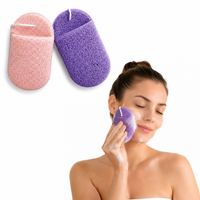 gąbeczka do mycia twarzy na mokro, delikatny peeling 6,5x11cm 2 szt