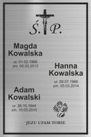 TABLICZKA NAGROBNA NAGROBKOWA ALUMINIOWA DIBOND UV pionowa metal 40x30