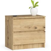 Szafka nocna K 60 cm 2 szuflady - dąb artisan
