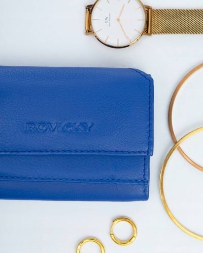 mały portfel damski na zatrzask ze skóry naturalnej - rovicky na Arena.pl