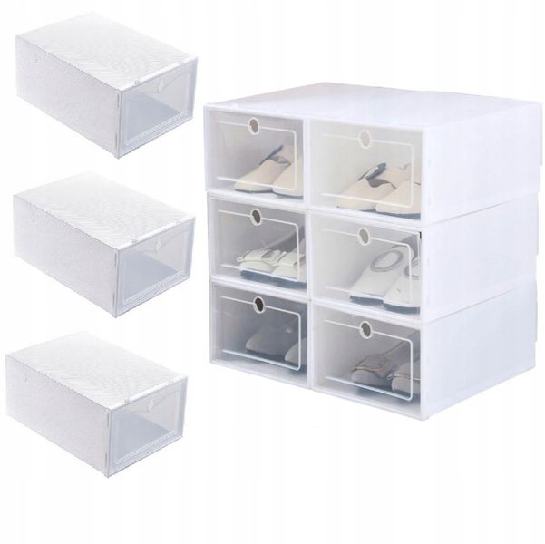 6x PUDEŁKO POJEMNIK NA BUTY OBUWIE ORGANIZER KLAPA SZAFKA MODUŁOWA REGAŁ zdjęcie 1