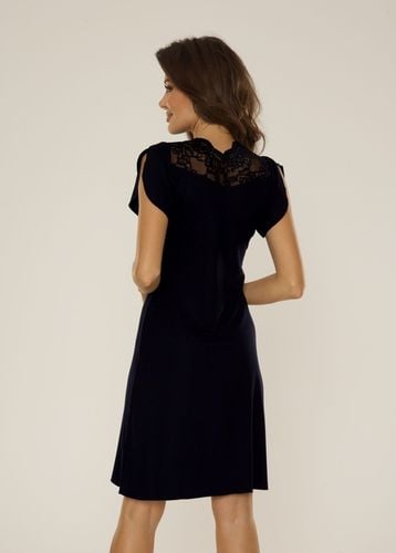 Koszula nocna z Wiskozy De Lafense Rozcięty Krótki Rękawek Seksowna Koronka na Arena.pl