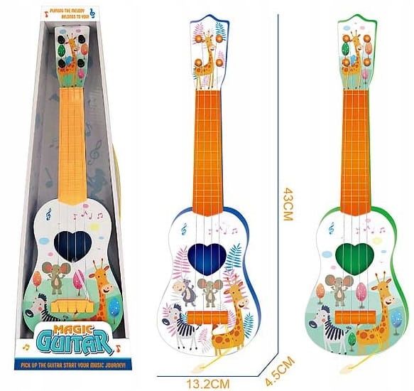 GITARA DLA DZIECI DUŻA 43CM UKULELE GRA INSTRUMENT zdjęcie 3