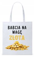 Dla Babci Babuni Prezent Torba Eco Biała Shopper Z Nadrukiem Ze Zdjęciem