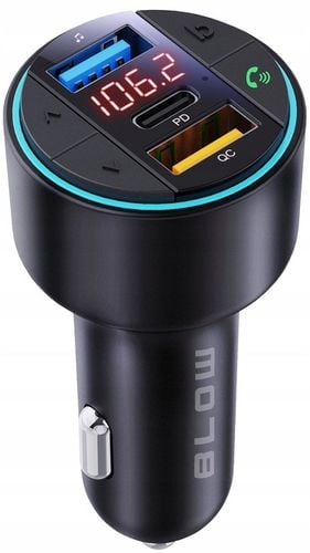 TRANSMITER FM ŁADOWARKA BLUETOOTH BT USB TYP-C QC 3.0 + PD 30W BASS na Arena.pl